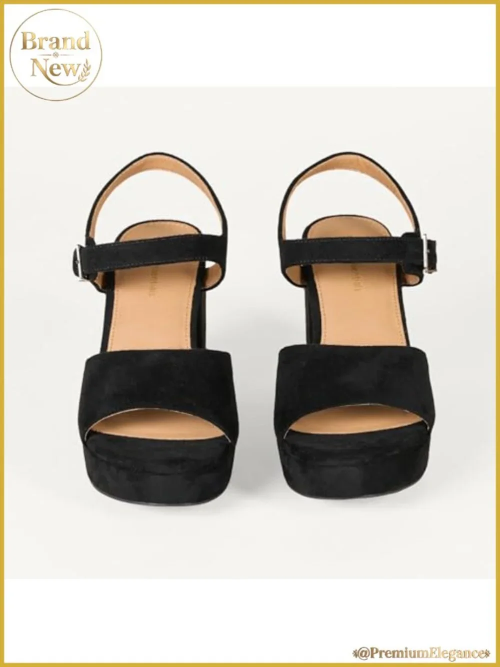 Women's Faux Suede Platform Block Heel Sandals Ankle Strap
